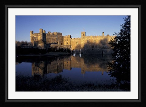 Framed Sunset on Leeds Castle, Leeds, England Print