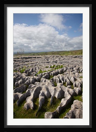 Framed Limestone Pavement, Malham Cove, Yorkshire Dales National Park, North Yorkshire, England Print