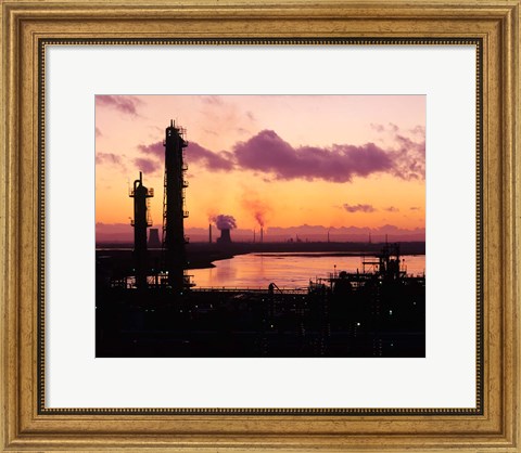 Framed Power Stations and Industry, Runcorn, Merseyside, England Print
