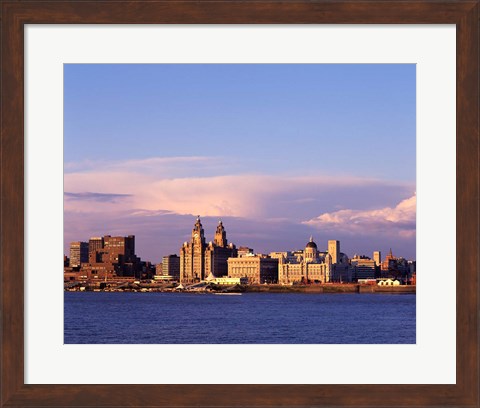 Framed Liverpool Skyline, Merseyside, England Print