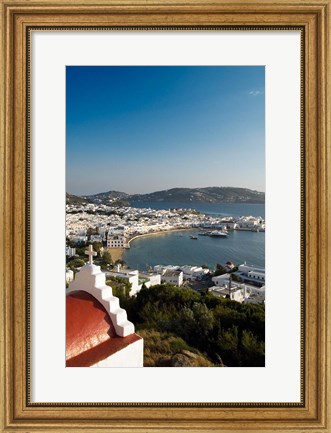 Framed Inner harbor of Mykonos, Chora, Mykonos, Greece Print