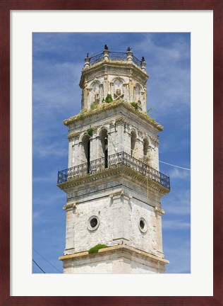 Framed Bell Tower of St Nikolaos Church, Kiliomeno, Zakynthos, Ionian Islands, Greece Print
