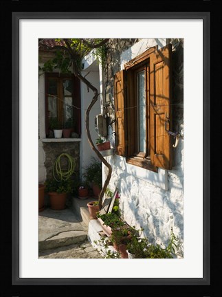 Framed Building Detail, Lesvos, Mithymna, Northeastern Aegean Islands, Greece Print
