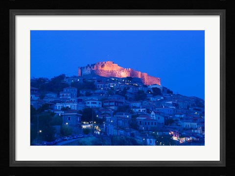 Framed Byzantine-Genoese Castle, Lesvos, Mithymna, Northeastern Aegean Islands, Greece Print