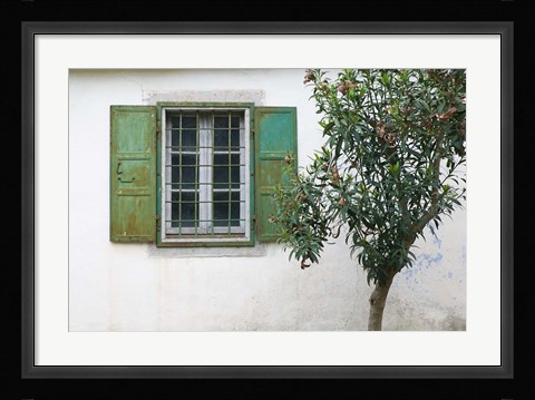 Framed Courtyard Detail, Limonos Monastery, Filia, Lesvos, Mithymna, Aegean Islands, Greece Print