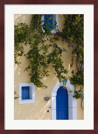 Framed Detail of Pastel Colored Condo, Assos, Kefalonia, Ionian Islands, Greece Print