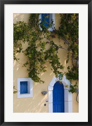 Framed Detail of Pastel Colored Condo, Assos, Kefalonia, Ionian Islands, Greece Print