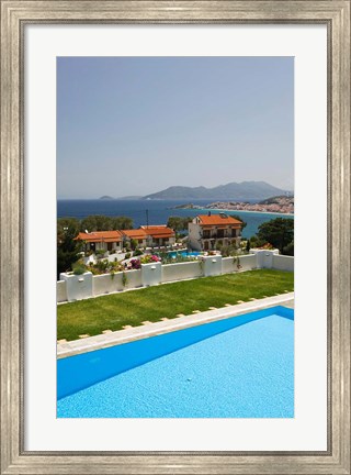 Framed Greece, Aegean Islands, Samos, Resort Pool Print