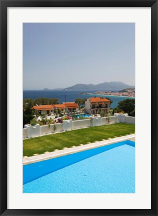 Framed Greece, Aegean Islands, Samos, Resort Pool Print