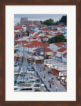 Framed Harbor View, Pythagorio, Samos, Aegean Islands, Greece Print
