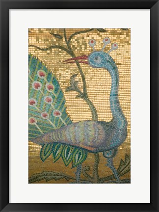Framed Peacock Mosaic, Eleftherotria Monastery, Macherado, Zakynthos, Ionian Islands, Greece Print