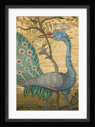 Framed Peacock Mosaic, Eleftherotria Monastery, Macherado, Zakynthos, Ionian Islands, Greece Print