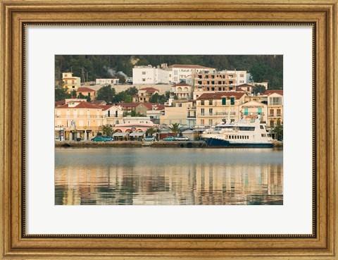 Framed Sunrise View of Waterfront, Zakynthos, Ionian Islands, Greece Print