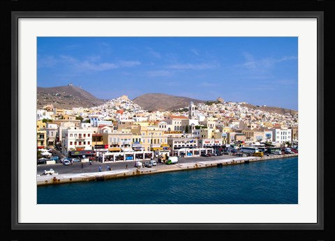Framed Greek Island of Siros, Greece Print