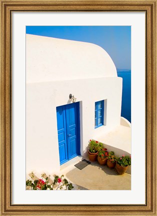 Framed White House, Oia, Santorini, Greece Print