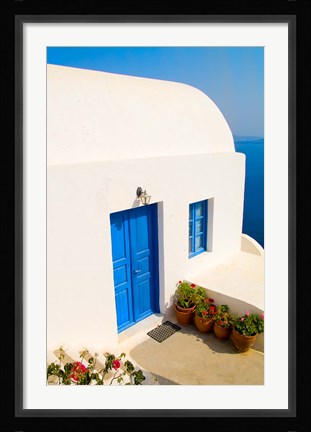 Framed White House, Oia, Santorini, Greece Print
