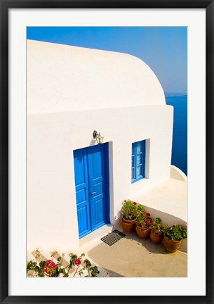 Framed White House, Oia, Santorini, Greece Print