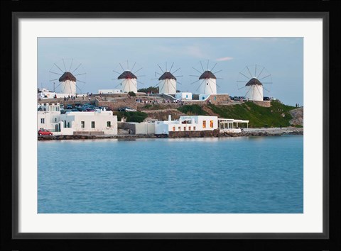 Framed Windmills, Horia, Mykonos, Greece Print