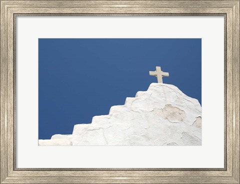Framed Typical Whitewashed Architecture, Mykonos, Greece Print