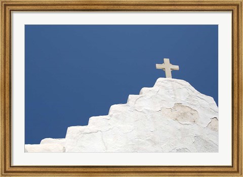 Framed Typical Whitewashed Architecture, Mykonos, Greece Print