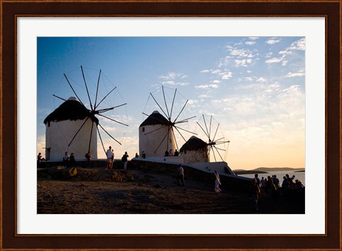 Framed Famous Windmills, Hora, Mykonos, Greece Print