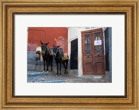 Framed Town of Fira, Santorini, Greece Print