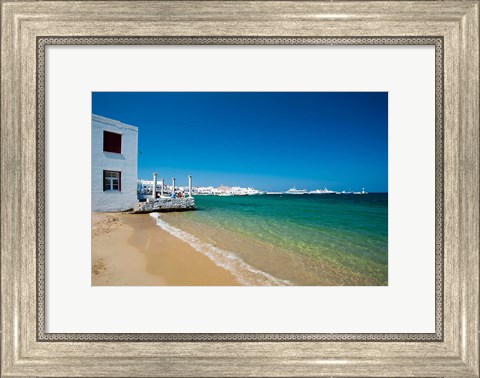 Framed Mykonos Town, Chora, Cyclades, Greece Print