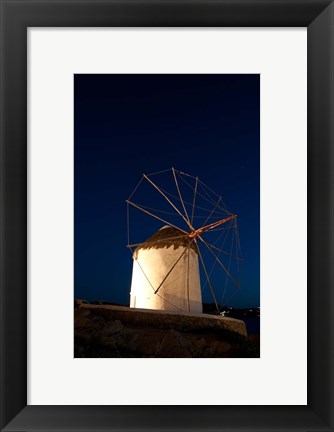 Framed Windmill, Chora, Mykonos, Cyclades, Greece Print