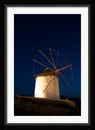 Framed Windmill, Chora, Mykonos, Cyclades, Greece Print