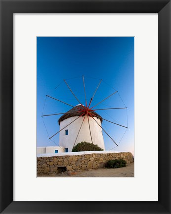 Framed Greece, Mykonos, Hora, Windmills Print