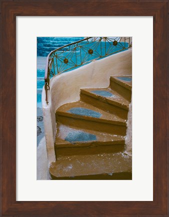 Framed Curved Stairway in Athens, Greece Print
