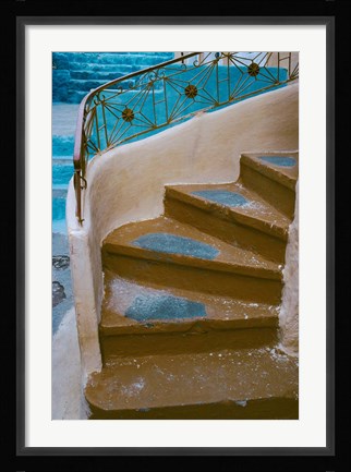 Framed Curved Stairway in Athens, Greece Print