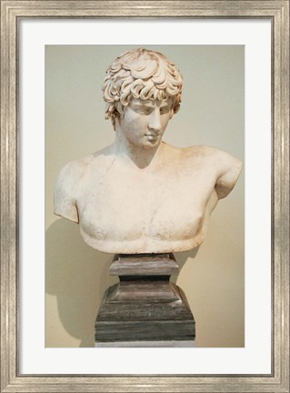 Framed Antinous Bust, Statue, Athens, Greece Print