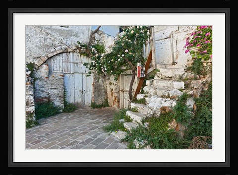Framed Old door, Chania, Crete, Greece Print
