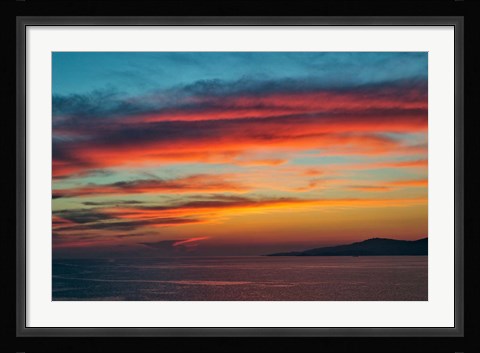 Framed Sunset, Mykonos, Greece Print