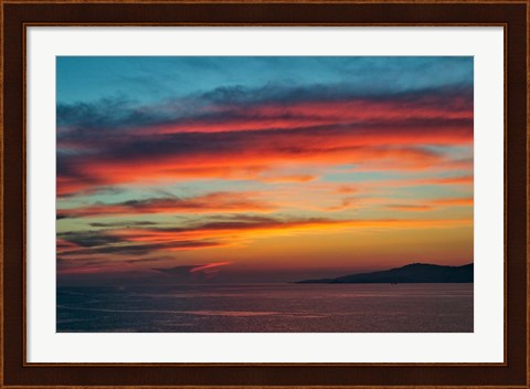 Framed Sunset, Mykonos, Greece Print