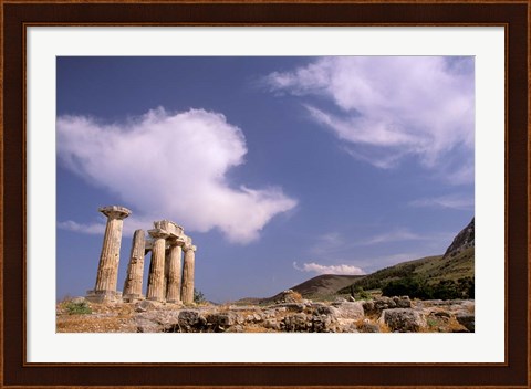Framed Ruins of the Temple of Apollo, Corinth, Peloponnese, Greece Print