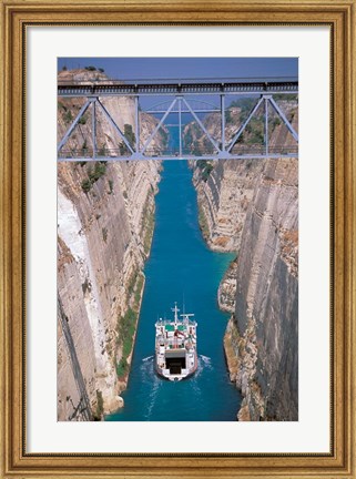 Framed View of Corinth Canal, Corinthia, Corinth, Peloponnese, Greece Print