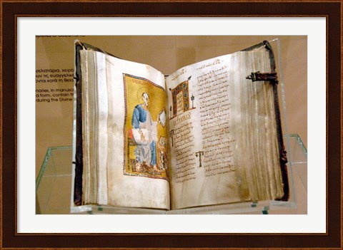 Framed Lectionary, Christianity, Byzantine Museum, Athens, Greece Print