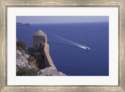 Framed High Fortress of Upper Village, Monemvasia, Greece Print