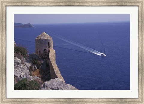 Framed High Fortress of Upper Village, Monemvasia, Greece Print