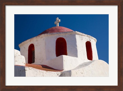 Framed One of Many Chapels, Mykonos, Greece Print