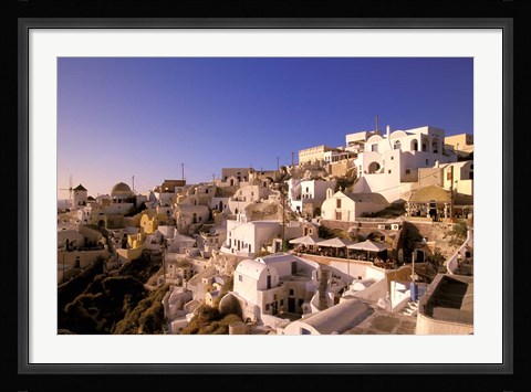 Framed Old Town in Late Afternoon, Santorini, Cyclades Islands, Greece Print
