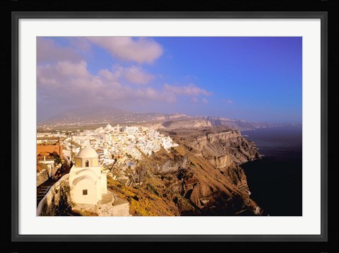 Framed Late Afternoon View of Town, Thira, Santorini, Cyclades Islands, Greece Print