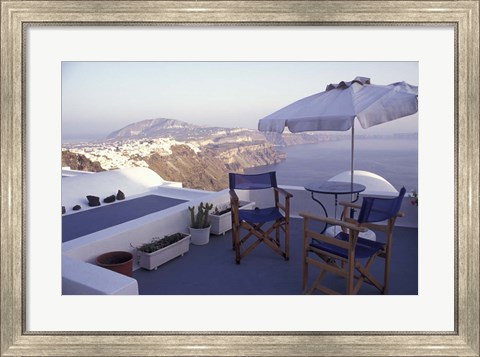 Framed View Toward Caldera, Imerovigli, Santorini, Greece Print