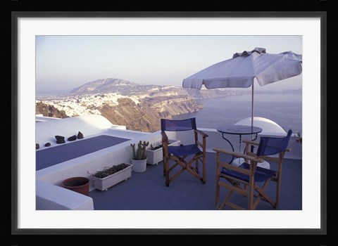 Framed View Toward Caldera, Imerovigli, Santorini, Greece Print