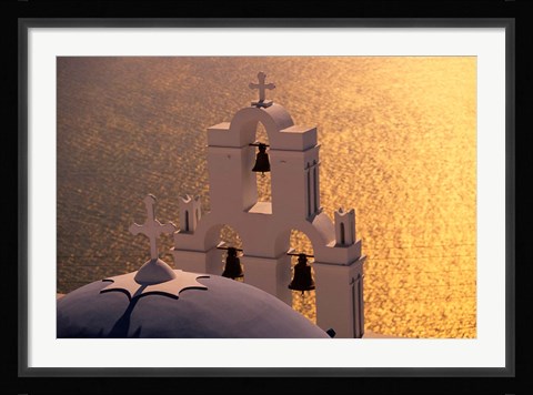 Framed Kimisis Theotokov Church, Santorini, Cyclades Islands, Greece Print