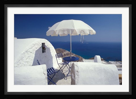 Framed Terrace Overlooking Aegean Sea, Anafi, Cyclades Islands, Greece Print