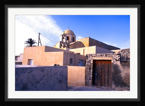 Framed Old Traditional Village in Santorini, Greece Print