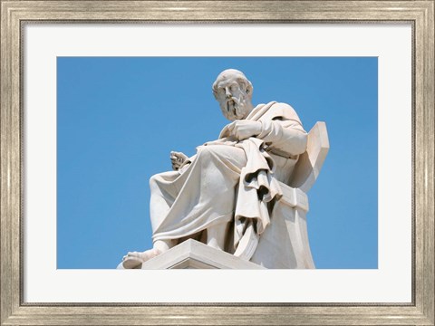 Framed Aristotle statue, Greek Philosopher, Athens, Greece Print